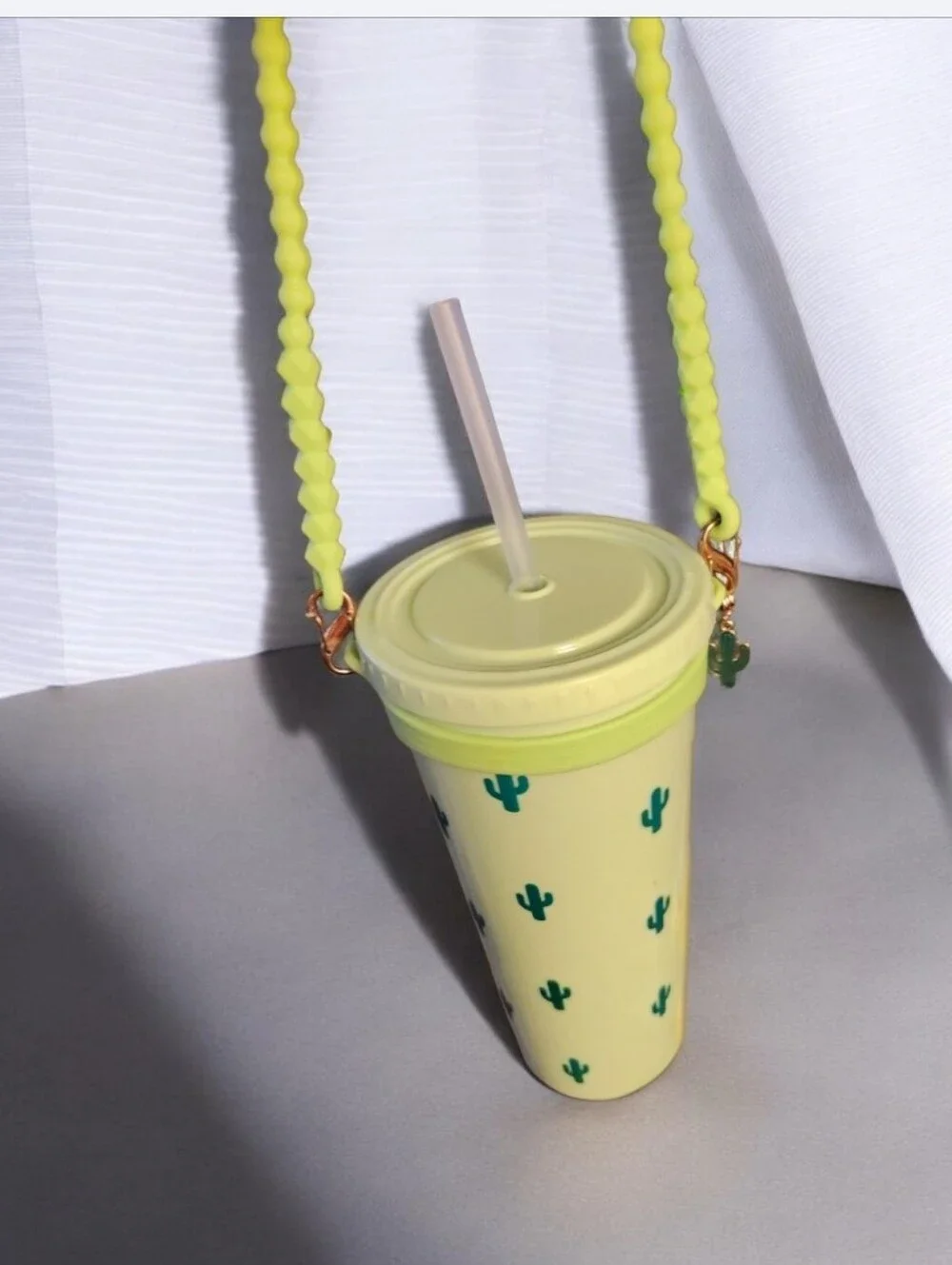Cactus Print Tumbler Wit Carrying Chain & Charm■ NBNT